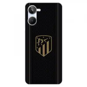 Funda Para Realme 10 Del Atlético De Madrid Escudo Dorado Fondo Negro - Licencia Oficial Atlético De Madrid