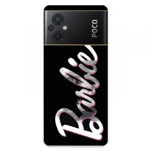 Funda Para Xiaomi Poco M5 Oficial De Mattel Barbie Logo Barbie Silicona Negra - Barbie