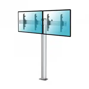 Kimex Soporte de Suelo Atornillable para 2 Pantallas de TV 43"-49" Altura 175cm VESA 400x400 Máx 50Kg