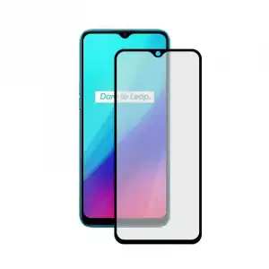 Ksix Cristal Templado 9H Full Glue 2.5D Borde Negro para Realme C3