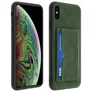 Avizar Funda Trasera de Silicona/Piel Sintética Verde Efecto Vintage para Apple iPhone XS Max