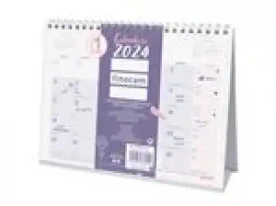Calendario de mesa 2024 Finocam S-21x15 Chic con espacio para anotaciones Morado catalán