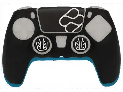 Funda + grips - FR-TEC Custom Kit, Para PS5, Negro sticker para el touchpad