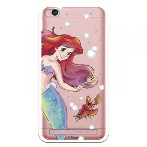 Funda Oficial Disney Sirenita Y Sebastián Transparente Para Xiaomi Redmi 5a - La Sirenita