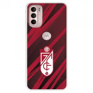 Funda Para Motorola Moto G41 Del Granada Cf Escudo - Líneas Rojas Y Negras - Licencia Oficial Granada Cf
