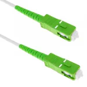 BeMatik Cable de Fibra Óptica SC/APC a SC/APC Monomodo Simplex 9/125 OS2 15m Blanco