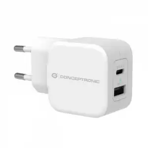 Conceptronic Althea Cargador de Pared USB-C/USB 2.0 20W Blanco