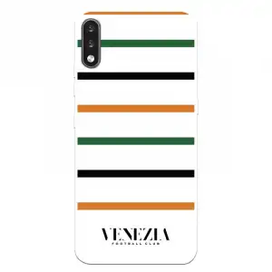 Funda Para Lg K22 Del Venezia Fondo Blanco Rayas - Licencia Oficial Venezia Football Club