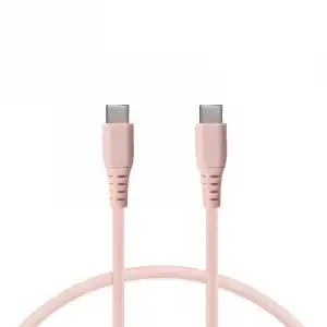 Ksix Cable Carga Ultra Rápida USB-C/USB-C 65 W 1m Rosa