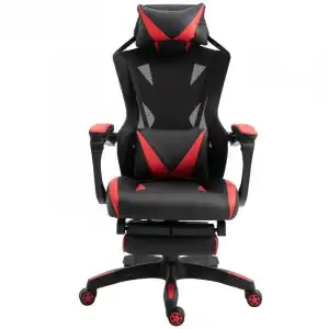 Vinsetto Silla Gaming con Reposapiés Roja/Negra