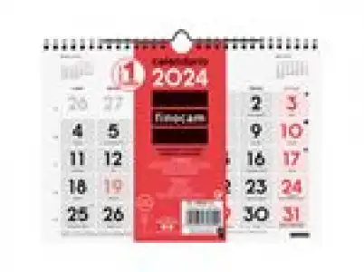 Calendario de pared 2024 Finocam S-21x15 Neutro Números Grandes