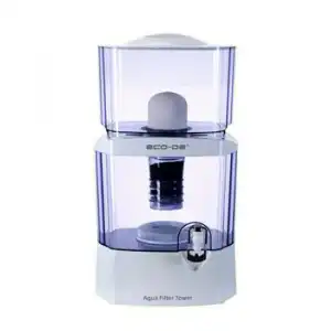 Eco-de Torre Jarra De Agua Purificadora, 8 Sistemas De Filtrado, Filtro Cerámico, Carbon, Piedras Naturales " Aqua Filter Tower "