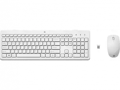 Pack Teclado + Ratón - HP Combo de teclado y ratón inalámbricos 230, Inalámbrico, Bluetooth, Blanco