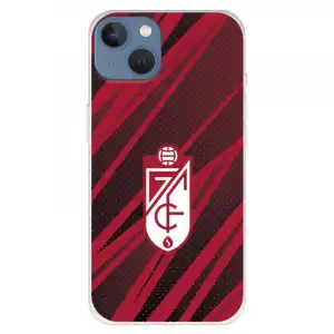 Funda Para Iphone 13 Del Granada Cf Escudo - Líneas Rojas Y Negras Escudo - Líneas Rojas Y Negras - Licencia Oficial Gra