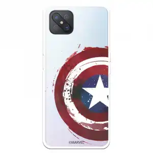 Funda Para Oppo Reno 4z Oficial De Marvel Capitán América Escudo Transparente - Marvel