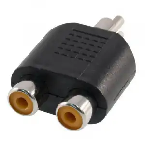 Goobay Adaptador de Audio Mono 2xRCA a RCA Hembra/Macho Negro