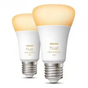 Philips Hue White Ambiance Pack 2 Bombillas LED Inteligentes 6W E27 Luz Blanca Cálida a Fría