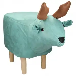 Taburete de animal WOMO-DESIGN alce turquesa, 69x31x48 cm, de imitación de cuero