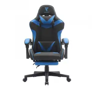 Tempest Shake Silla Gaming con Reposapiés y Masaje Negra/Azul Tela Transpirable