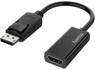Adaptador - Hama 00200335, De conector DisplayPort a enchufe HDMI, UHD 4K, Negro