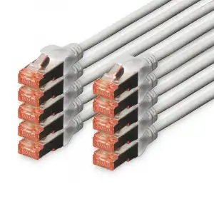 Digitus 10x Cable de Red Cat6 S/FTP S-STP 0.25 m Gris