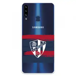 Funda Para Samsung Galaxy A20s Del Huesca Rayas Transparente - Licencia Oficial Sd Huesca