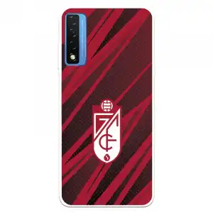 Funda Para Tcl 20 5g Del Granada Cf Escudo - Líneas Rojas Y Negras - Licencia Oficial Granada Cf