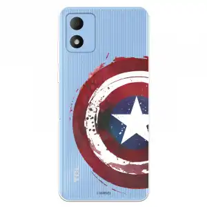 Funda Para Tcl 305i Oficial De Marvel Capitán América Escudo Transparente - Marvel
