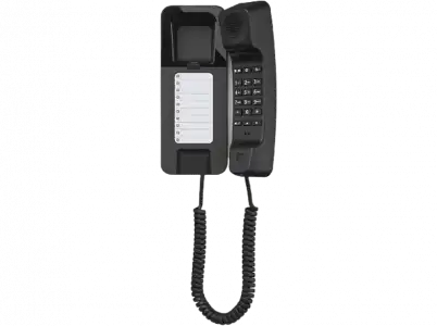 Teléfono - Gigaset Desk 200, Análogo, Compatible con ayudas auditivas, Para pared o mesa, Rellamada, Negro