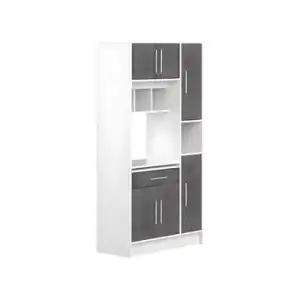 Aparador De Cocina Mady 1 Cajón 91x40x180 Cm Color Gris, Blanco Venta-unica
