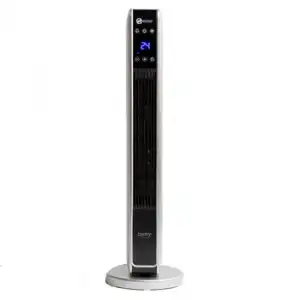 Calefactor De Torre Cerámico, Mando Distancia, Temporizador Temperatura 10 A 49°c, Oscilante Blanco/negro 2200w Camry Cr 7722