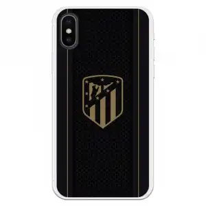 Funda Licencia Oficial Atlético de Madrid Escudo Dorado Fondo Negro para iPhone XS