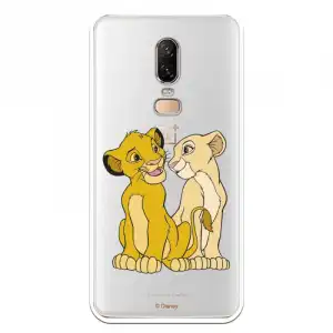 Funda Oficial Disney Simba Y Nala Transparente Para Oneplus 6 - El Rey León