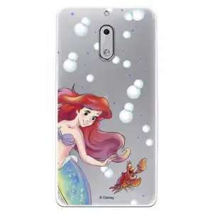 Funda Oficial Disney Sirenita Y Sebastián Transparente Para Nokia 6 - La Sirenita