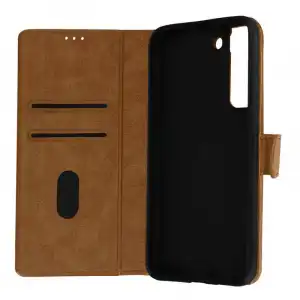Funda Samsung Galaxy S22 Plus Tarjetero Soporte Vídeo Marrón