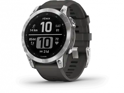 Reloj deportivo - Garmin Fenix 7, Plata, 125-208 mm, 1.3", 18 días, Frecuencia cardíaca, WiFi, BT, ANT+