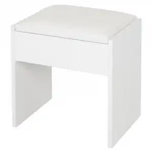 Taburete De Maquillaje Blanco, 40x43x29,5 Cm, De Aglomerado