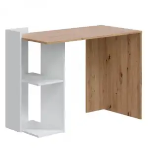 VS Venta-Stock Llanes 2 Escritorio con Estante Madera/Blanco 100cm