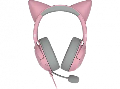 Auriculares gaming - Razer Kraken Kitty V2, Sonido envolvente, Orejas gatito, Micrófono integrado, Rosa
