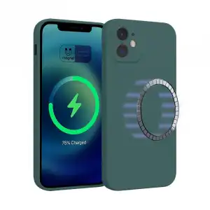 Icoveri Funda Magnética de Silicona Verde para iPhone 12