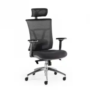 Euromof Ankara Silla de Oficina con Cabecero Negro