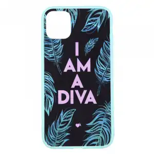Funda I'm A Diva Borde Azul Para Iphone 11 Pro Max - Oficial De La Vecina Rubia