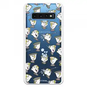 Funda Oficial Disney Chip Potts Siluetas Transparente Para Samsung Galaxy S10