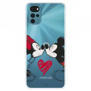 Funda Para Motorola Moto G22 Oficial De Disney Mickey Y Minnie Beso - Clásicos Disney