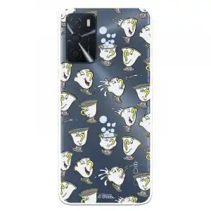 Funda para Oppo A16 Oficial de Disney Chip Potts Siluetas La Bella Y La Bestia