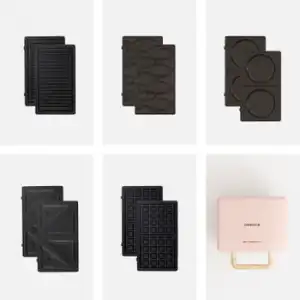 Pack Stone Studio Doble - Sandwichera, Grill Y Gofrera + Placa Taiyaki + Placa Tortitas Pancake