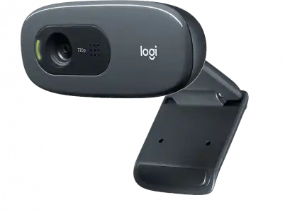 Webcam - Logitech C270, HD 720p, 3 MP, Micrófono integrado con reducción de ruido, Corrección iluminación, Clip universal, Windows/Mac, Negro