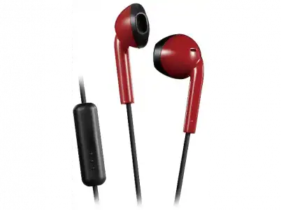 Auriculares de botón - JVC HA-F19M, De botón, Con cable, Micrófono, Control volumen, Rojo