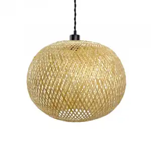 Efectoled Lámpara Colgante De Bambú Llata Madera
