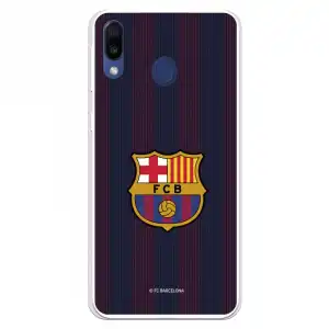 Funda Para Samsung Galaxy M20 Del Barcelona Rayas Blaugrana - Licencia Oficial Fc Barcelona